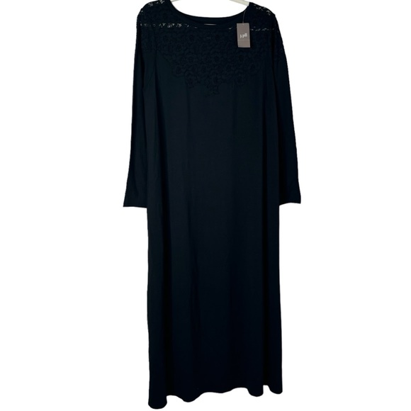 J. Jill Other - J Jill Sleep Black Dream Supima Lace Applique Gown Soft Knit